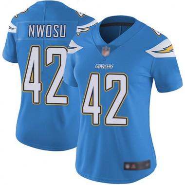 Los Angeles Chargers NFL Football Uchenna Nwosu Electric Blue Jersey Women Limited 42 Alternate Vapor Untouchable